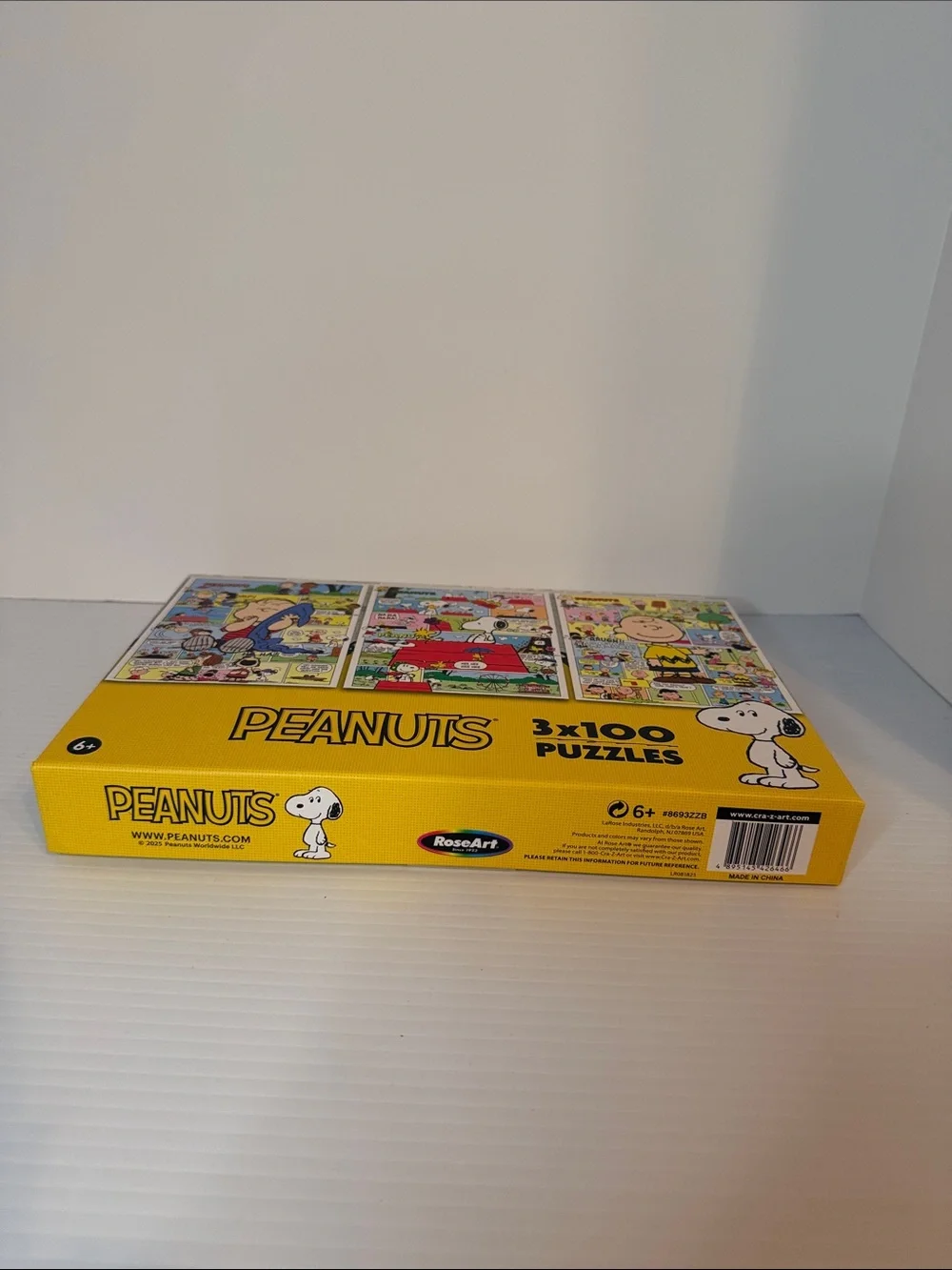 Peanuts 3 x 100 Pc Jigsaw Puzzles, Brand New-Sealed Box!